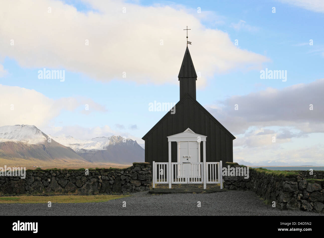 Église en bois de Budir, Islande, de Snæfellsnes Banque D'Images