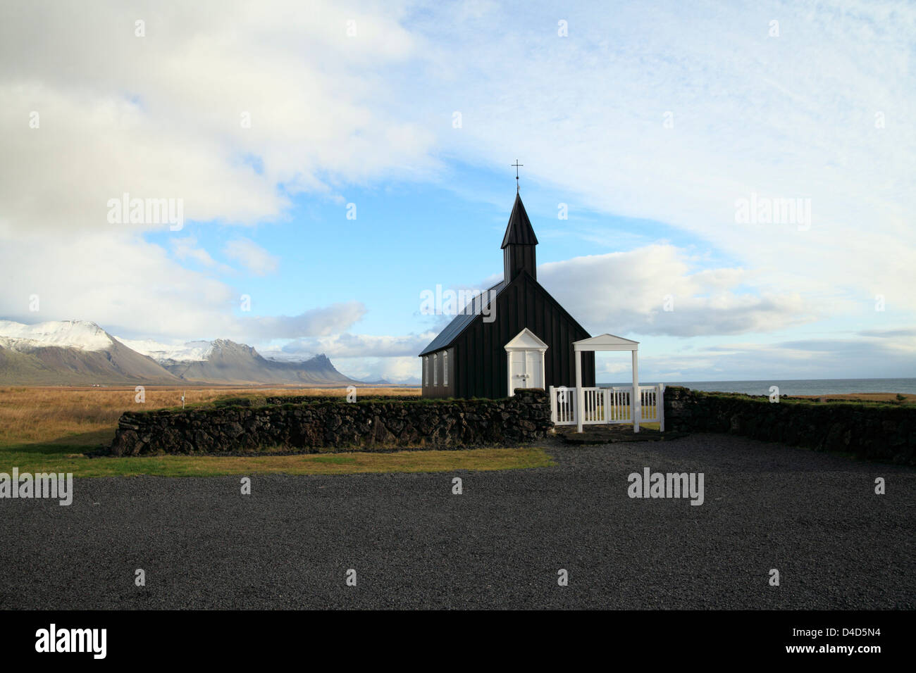 Église en bois de Budir, Islande, de Snæfellsnes Banque D'Images