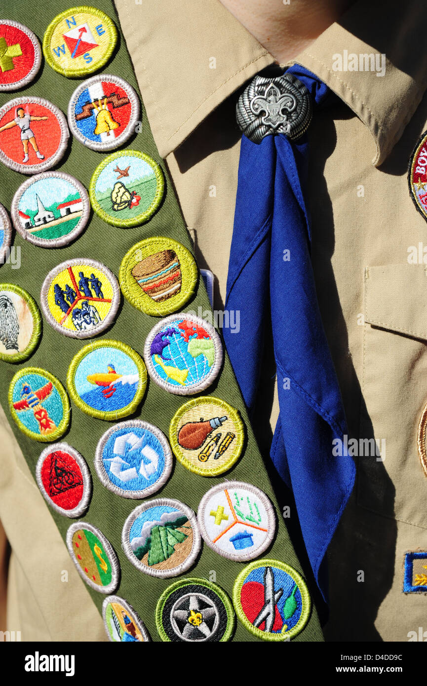Ceinture Boy Scouts Of America – Boucle Laiton Deux Pièces – Vintage – Rare