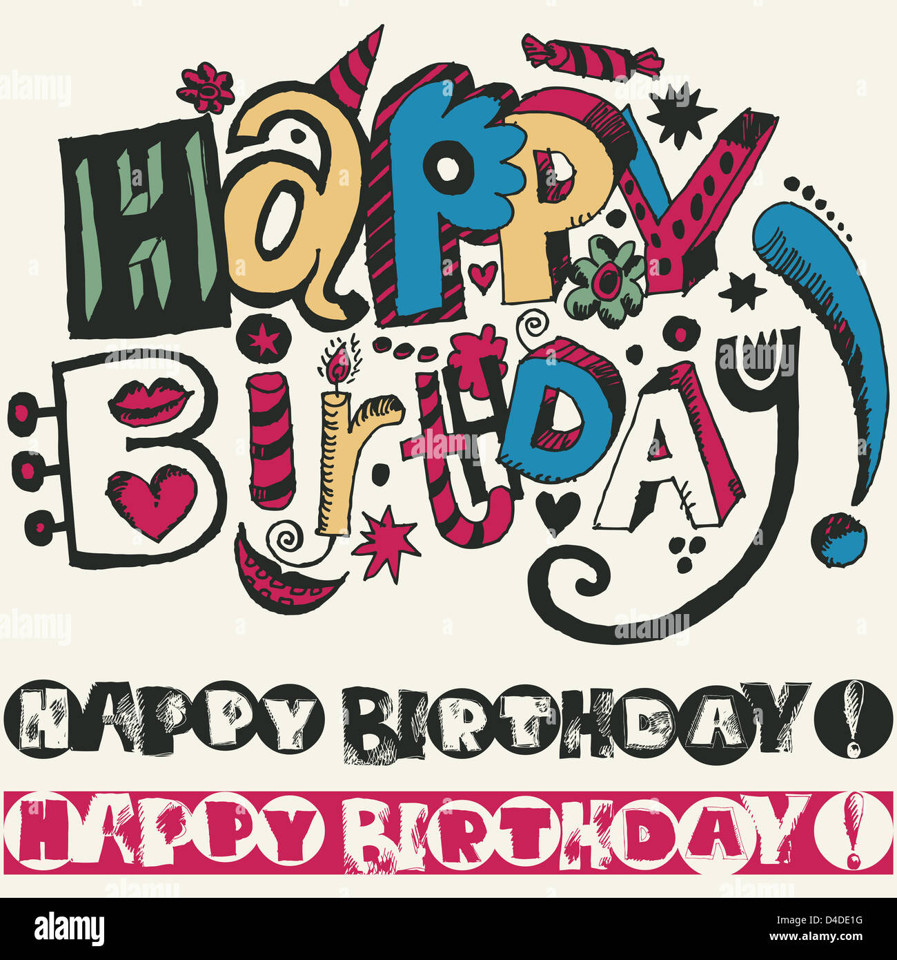 Joyeux Anniversaire Conception De Cartes Photo Stock Alamy