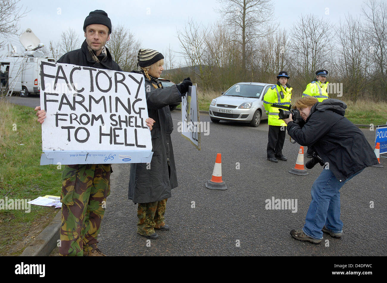 L'apparition de la grippe aviaire H5N1 à l'usine de volailles Bernard Matthews Holton près de Maidstone Banque D'Images