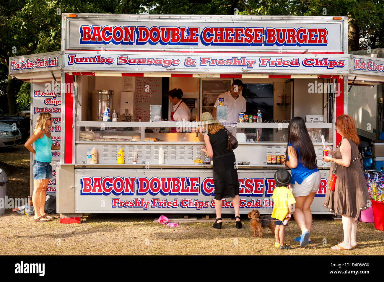 Fast food burger van, UK Banque D'Images