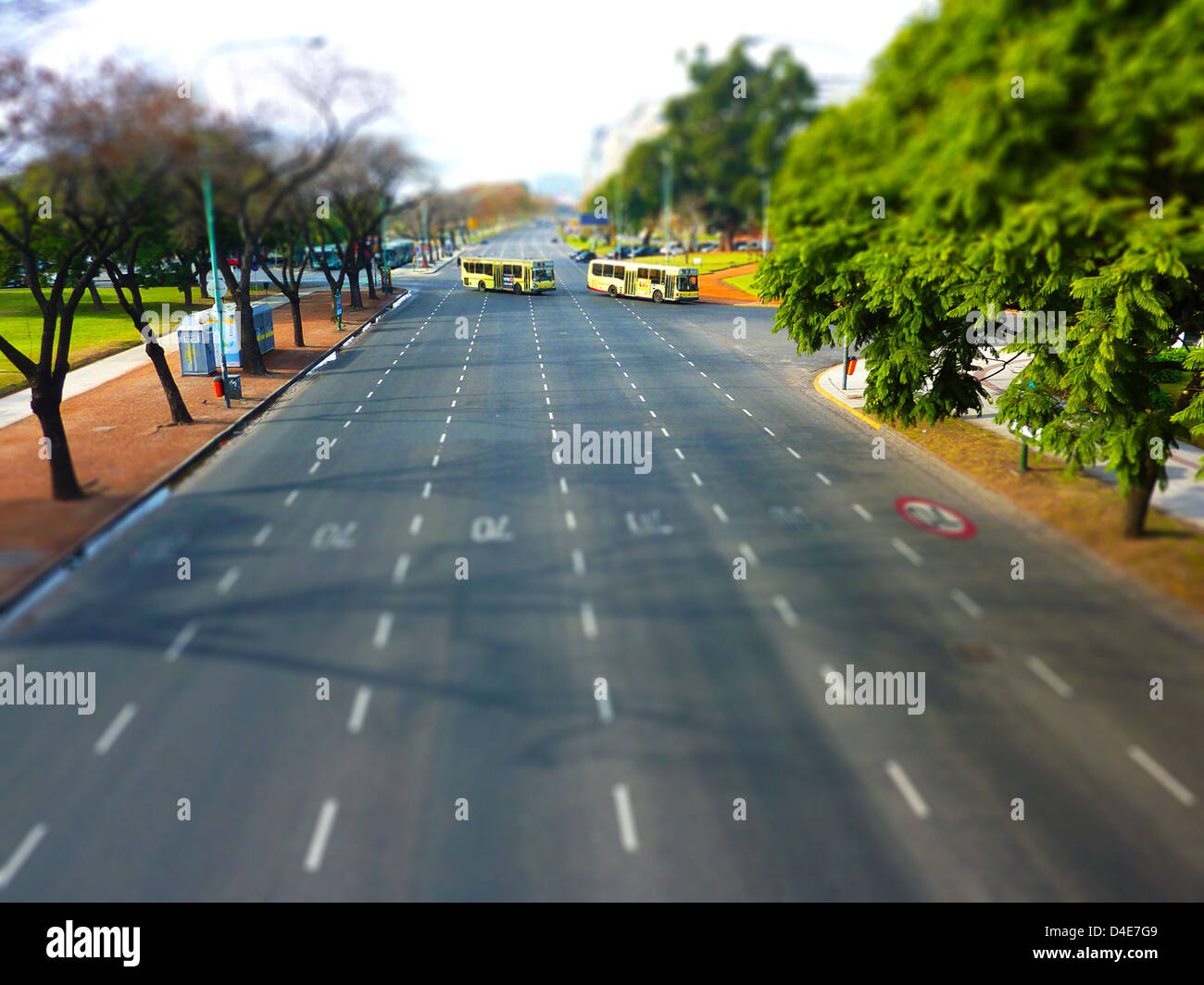 Tilt-shift photo, rue de Recoleta, Buenos Aires - Argentine Banque D'Images