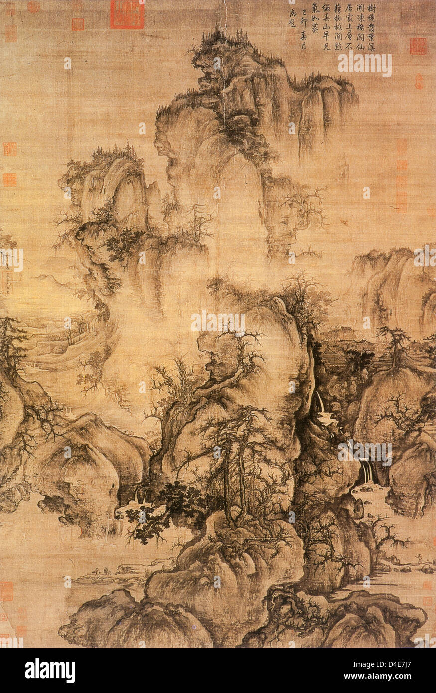 Au début du printemps 1072, par Guo Xi encre sur soie, Musée National du Palais, Taipei Banque D'Images