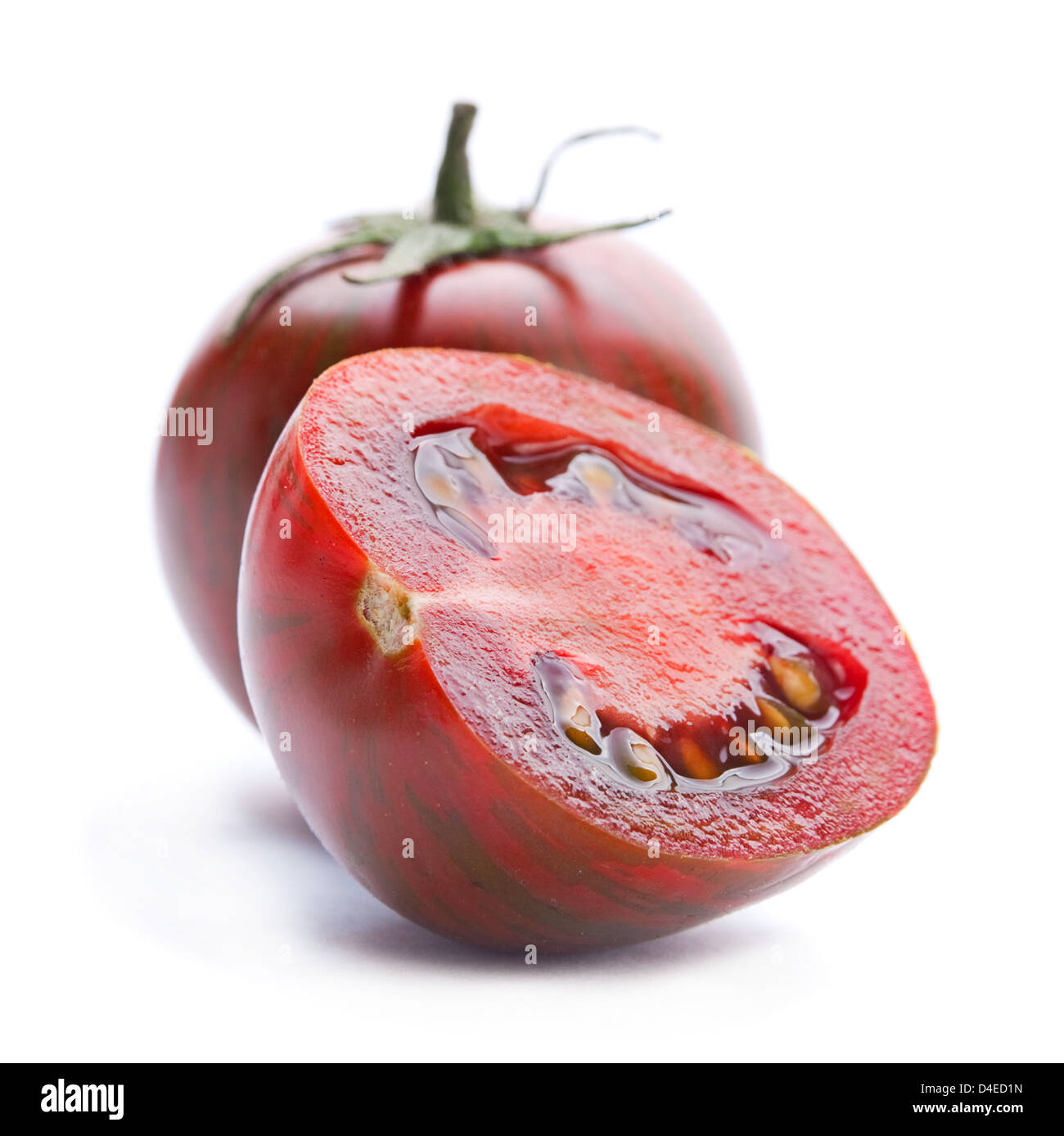 Brown closeup tomate isolated on white Banque D'Images