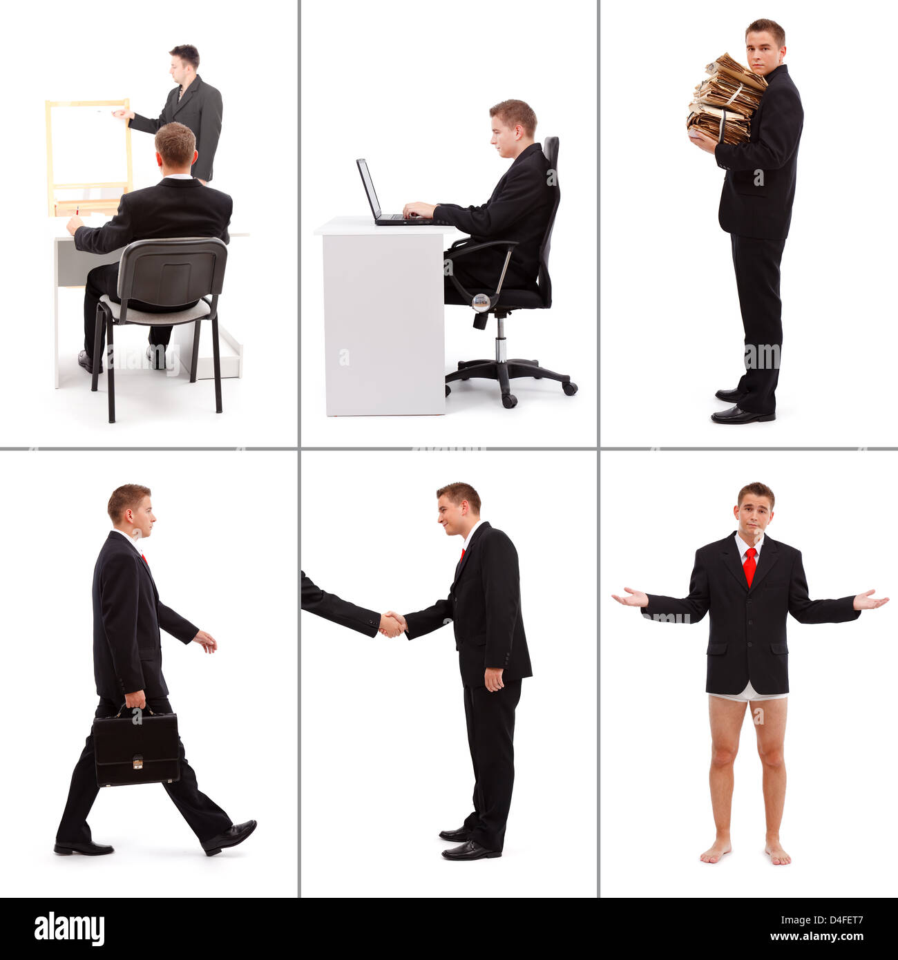 Collage de diverses situations dans l'entreprise Banque D'Images