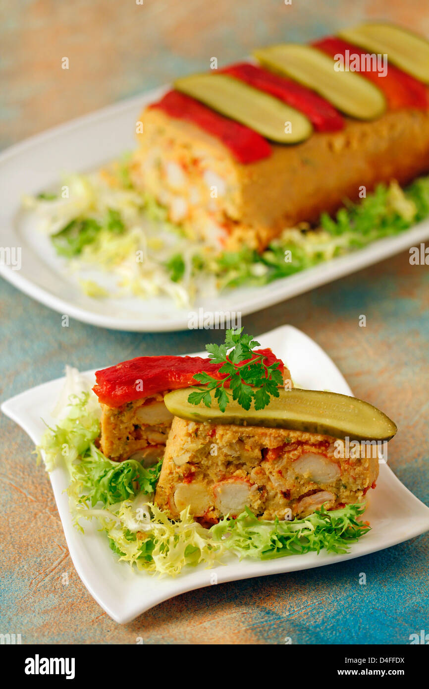 Terrine de fruits de mer. Recette disponible Photo Stock Alamy