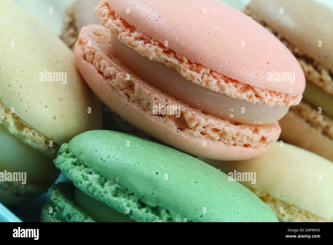 Variété de macarons, Close up Banque D'Images