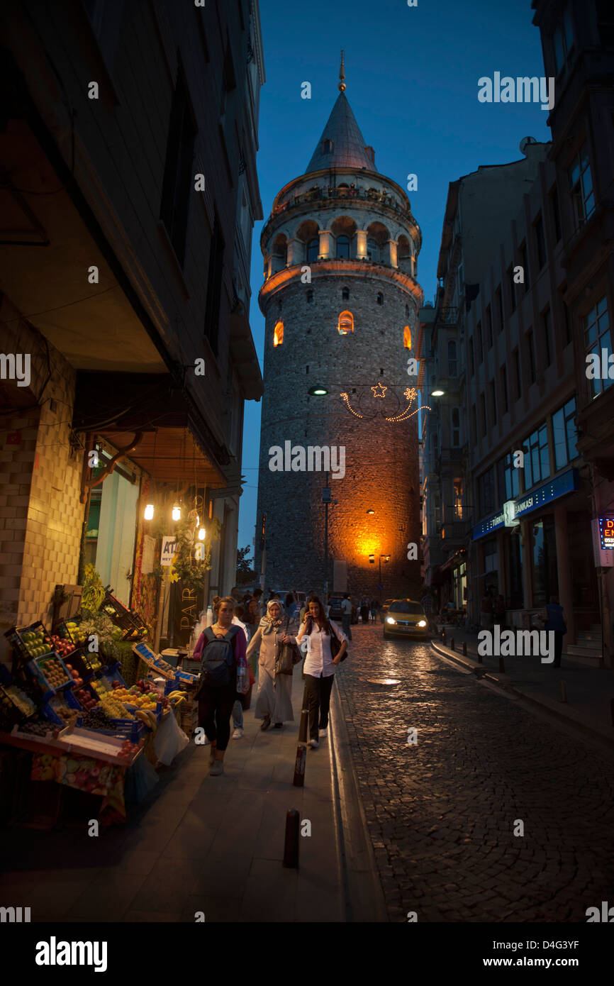 La Turquie, Istanbul, Beyoglu, Galataturm. Banque D'Images