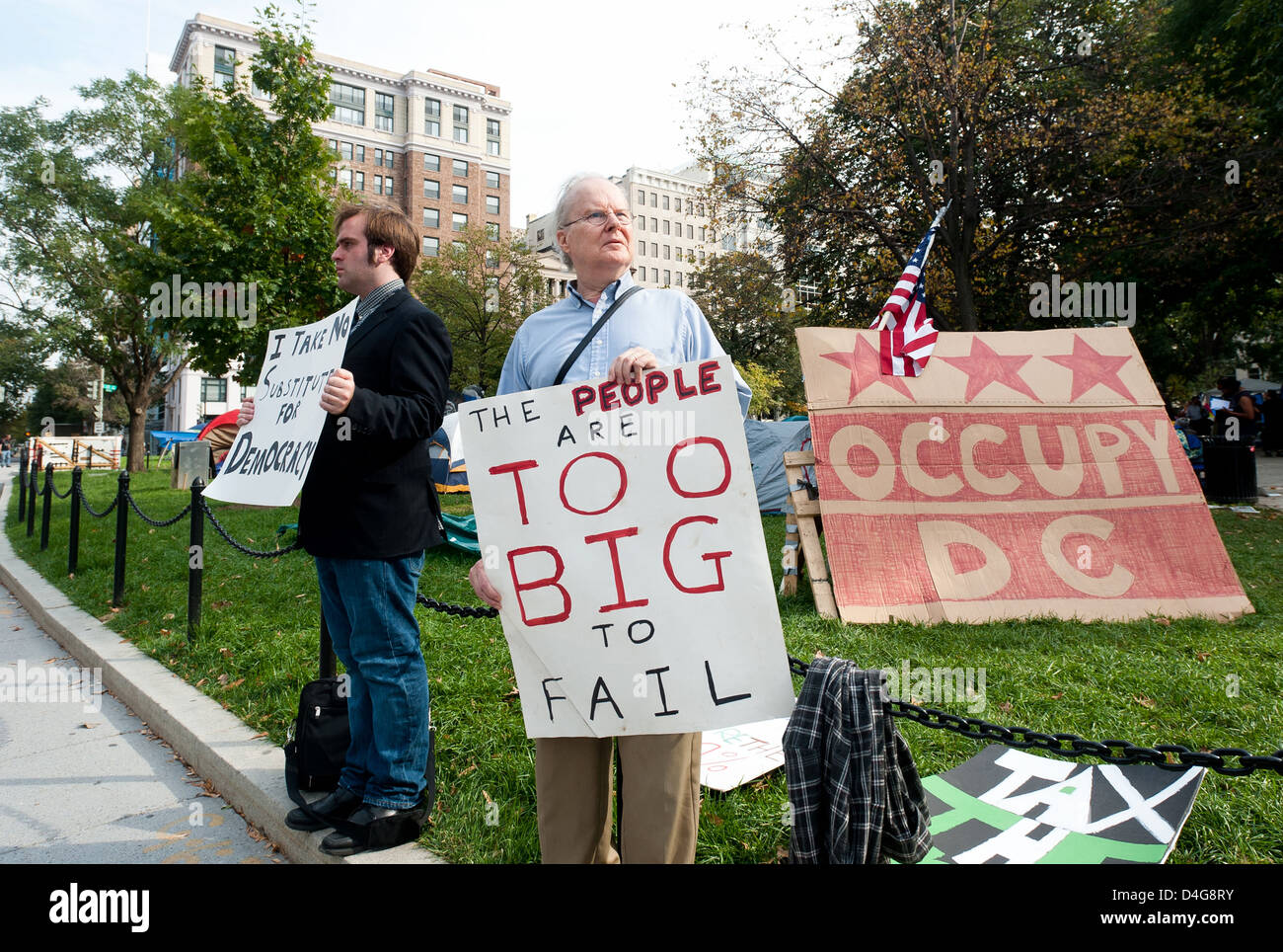 Washington DC, USA, l'occupation du mouvement Occupy McPherson Square Banque D'Images