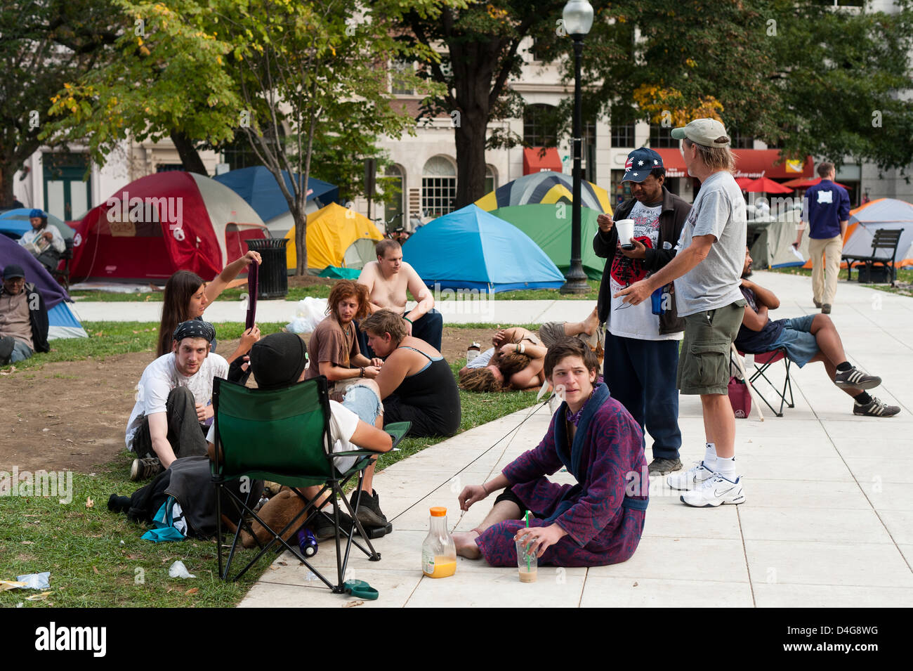 Washington DC, USA, l'occupation du mouvement Occupy McPherson Square Banque D'Images