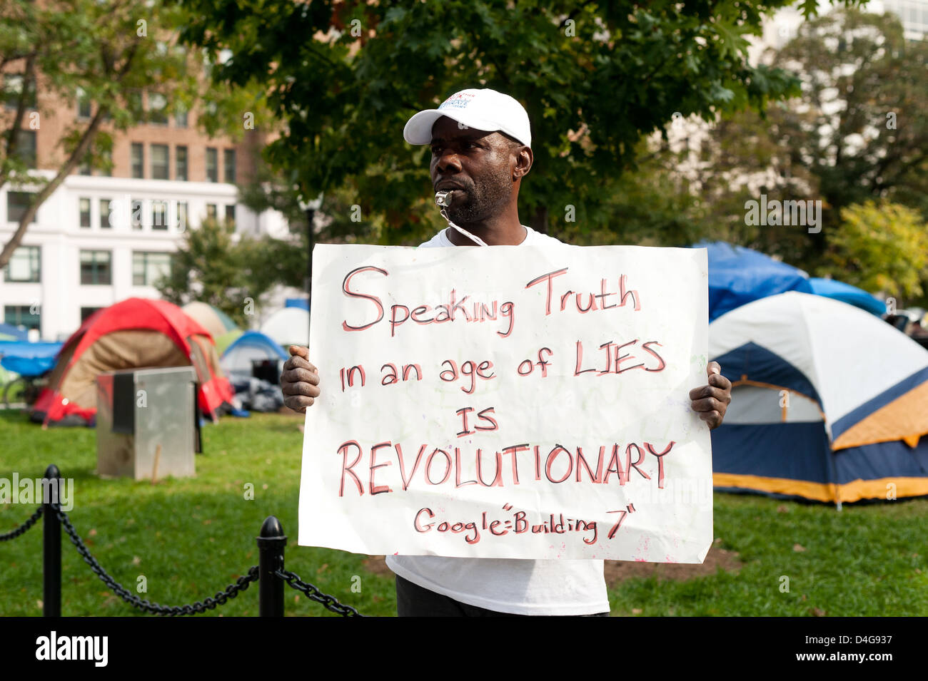 Washington DC, USA, l'occupation du mouvement Occupy McPherson Square Banque D'Images