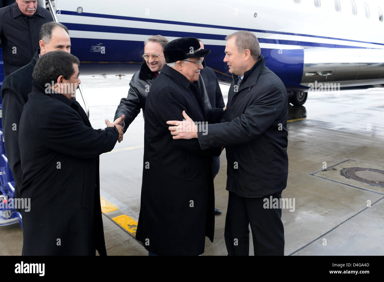 13 mars 2013 - Moscou, Moscou, Fédération de Russie - le président palestinien Mahmoud Abbas arrive à Moscou pendant une officialvisit à la Russie, le 13 mars 2013 (Crédit Image : © Thaer Ganaim APA/Images/ZUMAPRESS.com) Banque D'Images