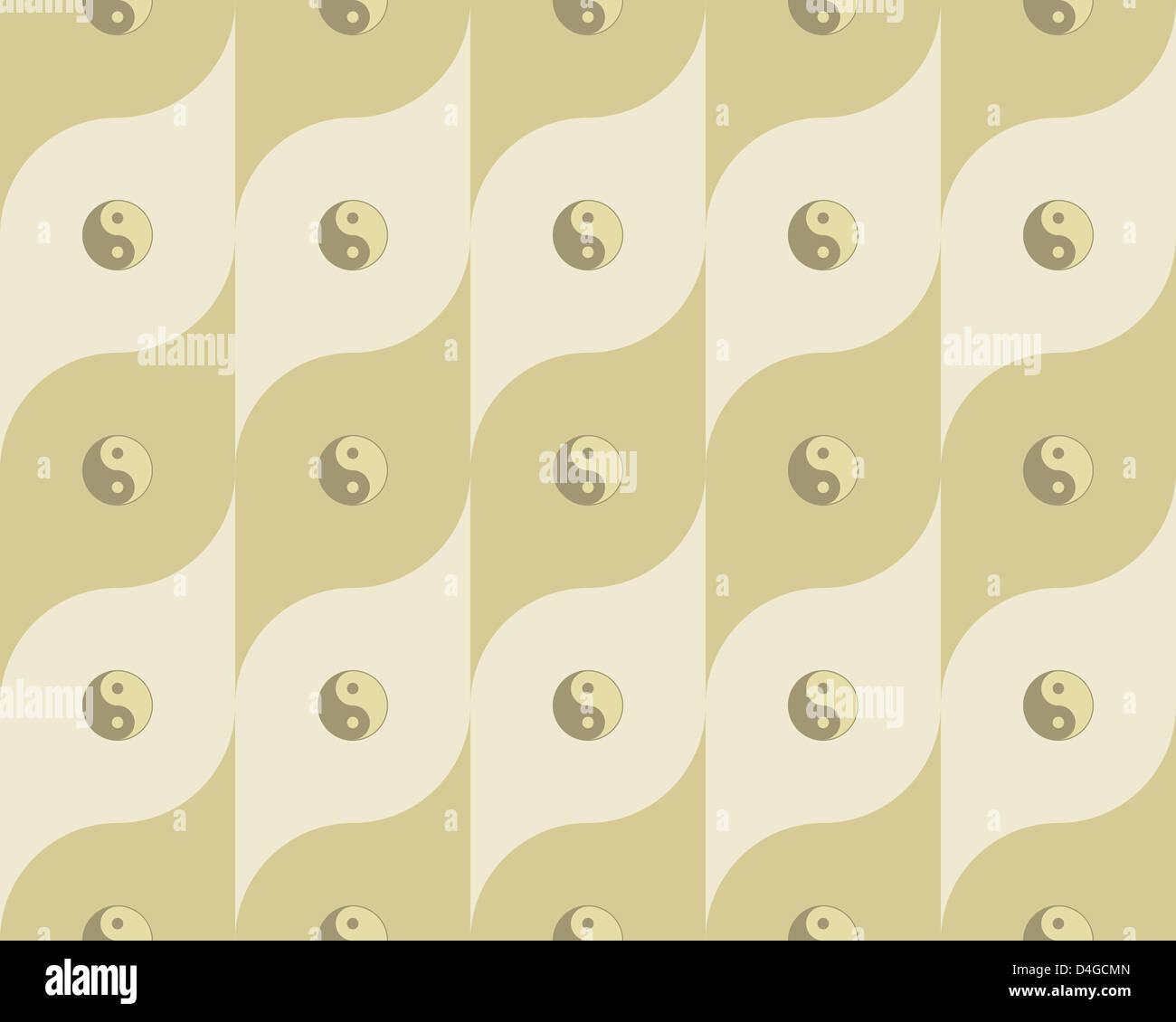 Modèle sans couture avec symboles Yin Yang Banque D'Images