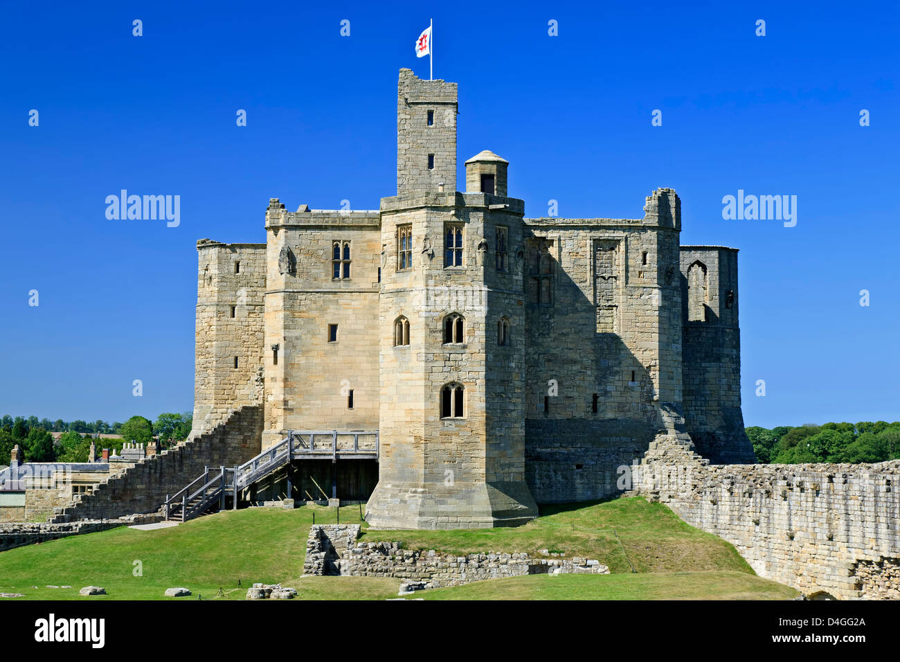 Château de Warkworth, Warkworth, Angleterre, Royaume-Uni Banque D'Images