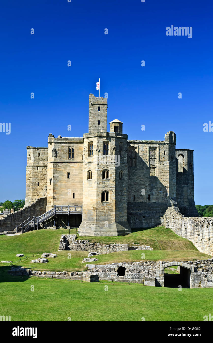 Château de Warkworth, Warkworth, Angleterre, Royaume-Uni Banque D'Images