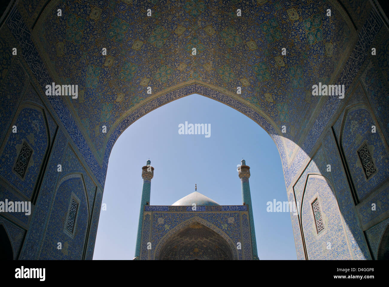 Shah (imam) mosquée à Isfahan, Iran Banque D'Images