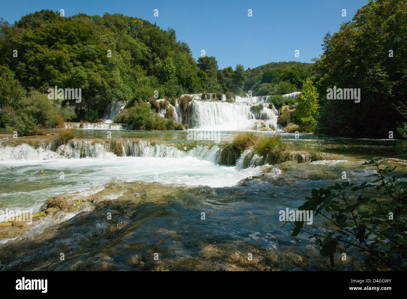 Chutes d'eau à Parc National de Krka en Croatie Banque D'Images