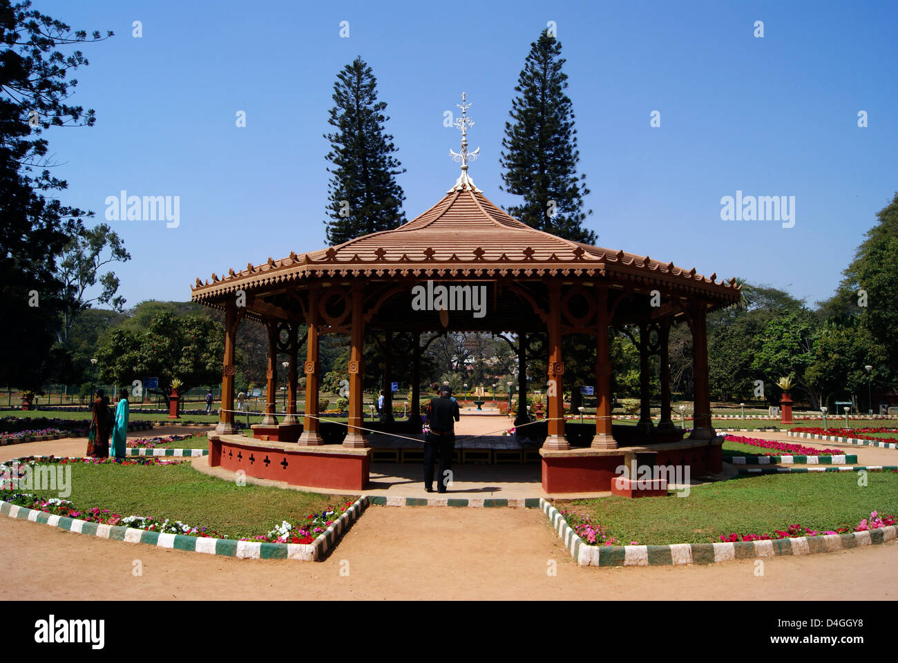 En kiosque Jardin Botanique Lalbagh à Bangalore Inde Banque D'Images