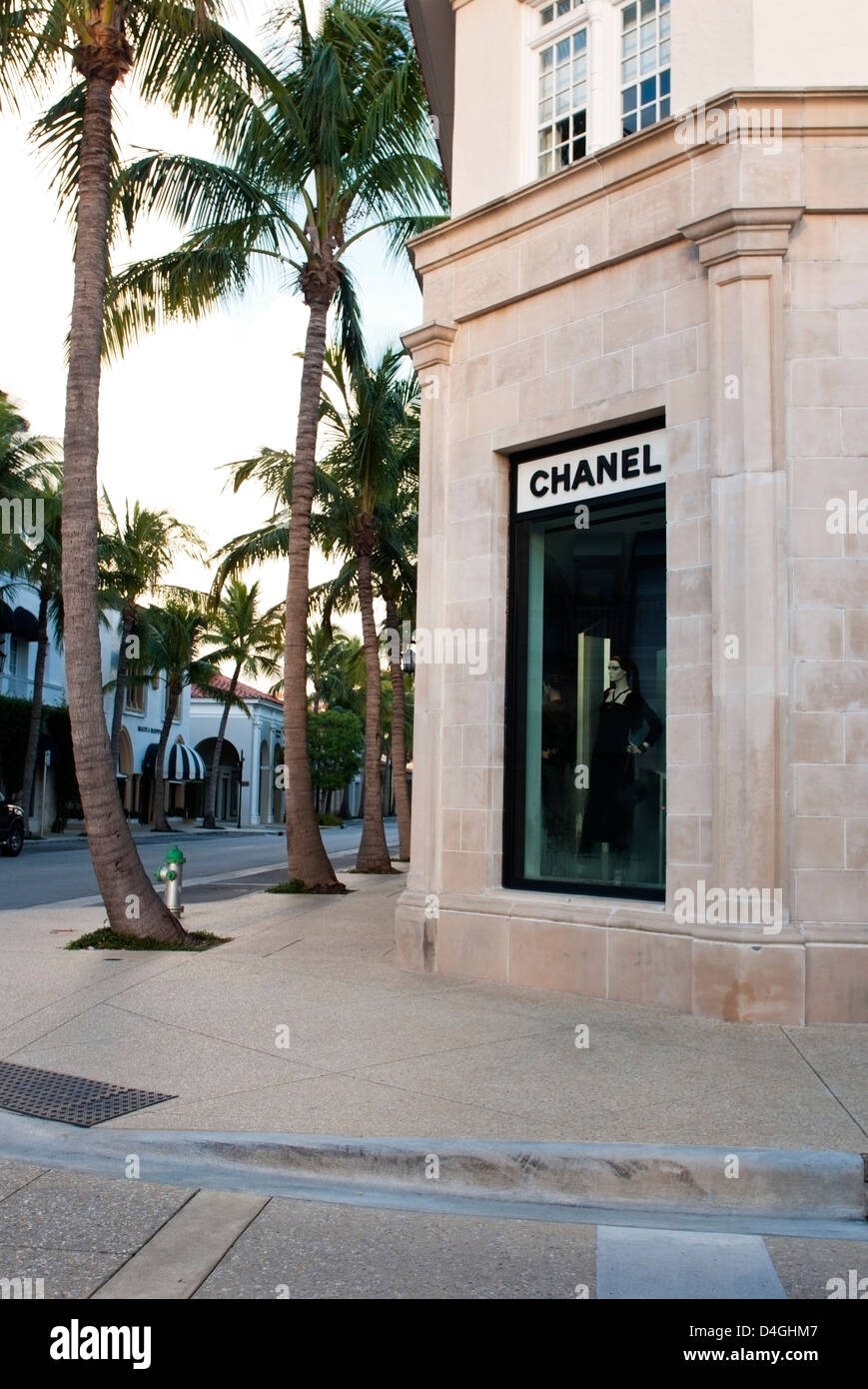 La boutique Chanel sur Worth Avenue, West Palm Beach en Floride Banque D'Images
