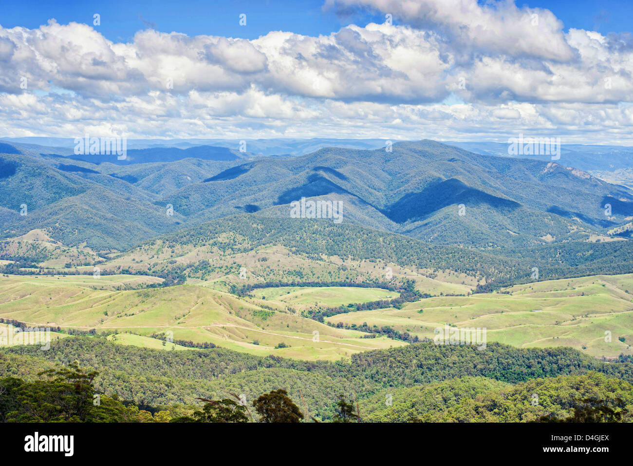 Paysage de terres agricoles de gloucestor lookout NSW Australie Banque D'Images