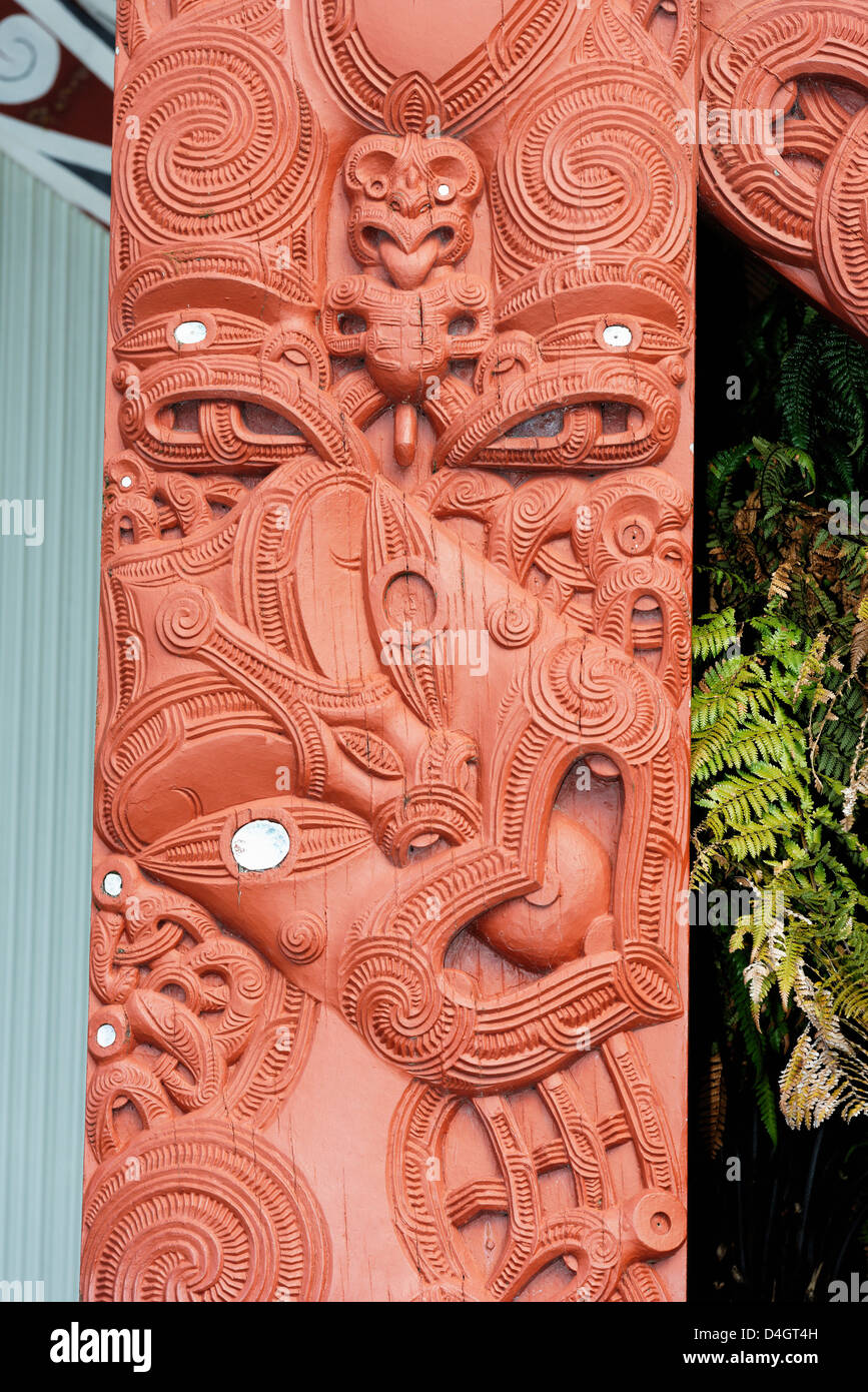 Sculptures, Te Puia, Rotorua, île du Nord, Nouvelle-Zélande Banque D'Images