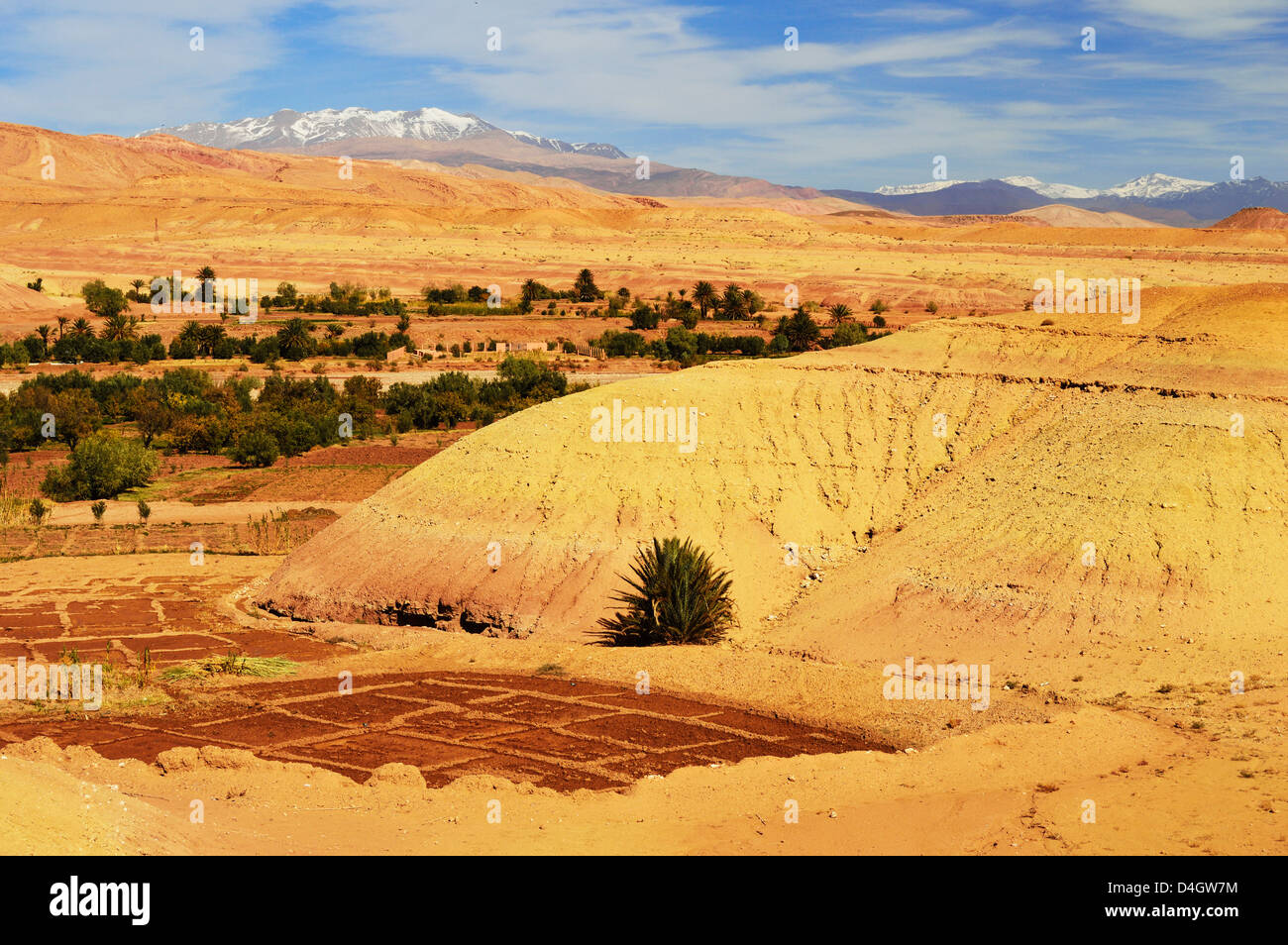 Vue de montagnes du Haut Atlas, Ait-Benhaddou, Maroc, Afrique du Nord Banque D'Images