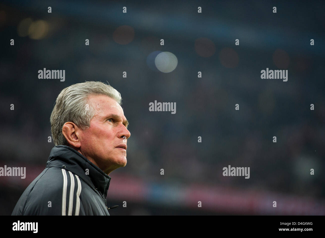 Munich, Allemagne. 13 mars 2013. L'entraîneur Jupp Heynckes Munich avant la Ligue des Champions de football entre 16 FC Bayern Munich et Arsenal FC à Fußball Arena München à Munich, Allemagne, 13 2012. Photo : Marc Müller dpa /Alamy Live News Banque D'Images