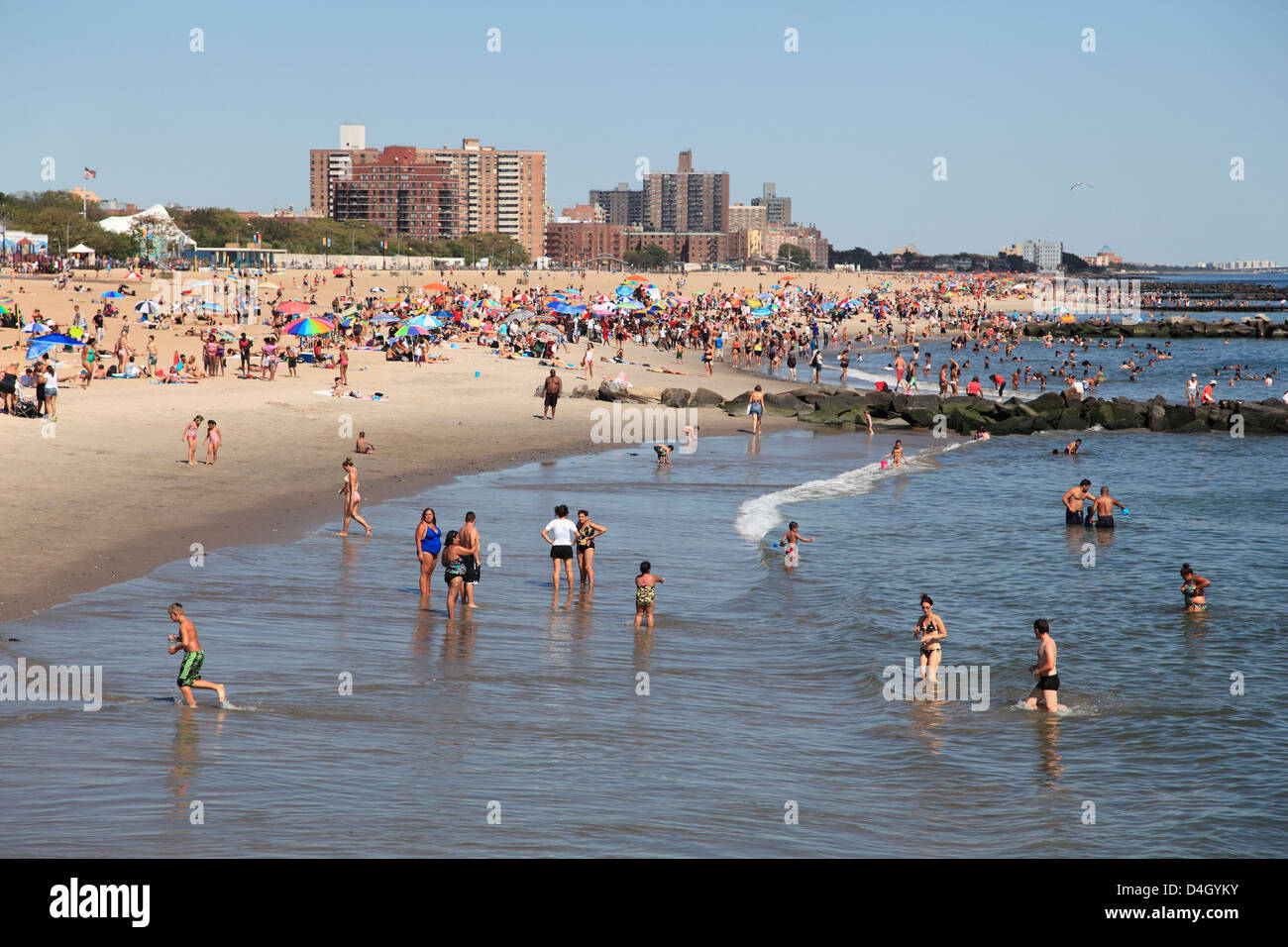 Plage, Coney Island, Brooklyn, New York City, USA Banque D'Images