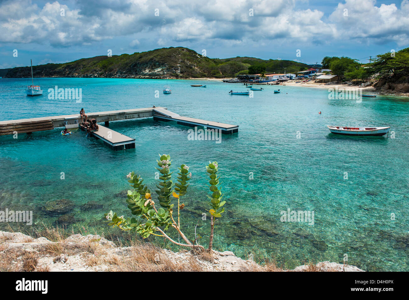 Baie de Kleine-Michel à Curaçao, Îles ABC, Netherlands Antilles, Caraïbes Banque D'Images