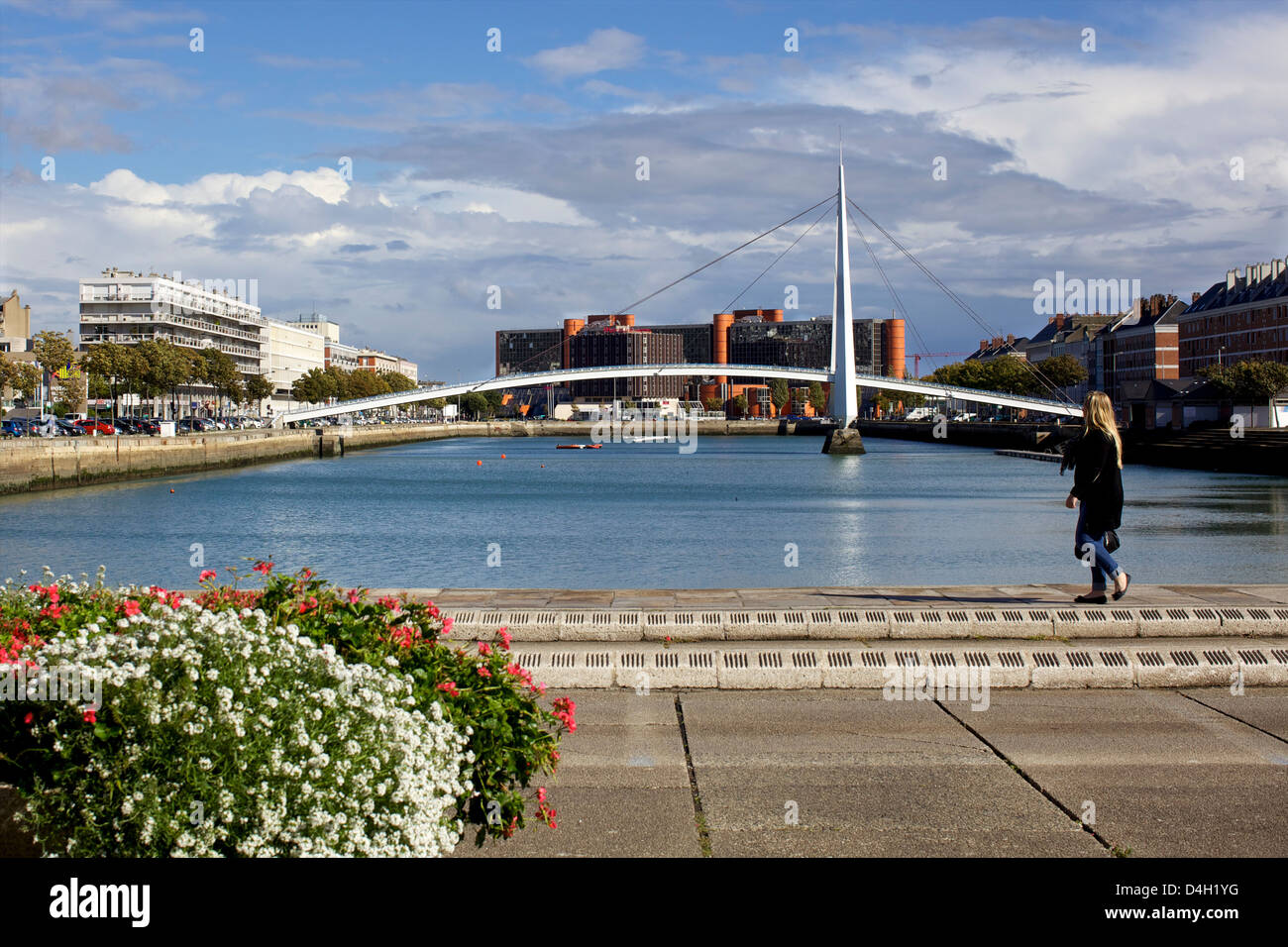 Vue sur la nouvelle passerelle, centre-ville, Le Havre, Normandie, France Banque D'Images