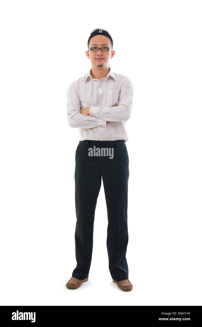 Asian Chinese business personne de sexe masculin dans l'isolé sur fond blanc Banque D'Images