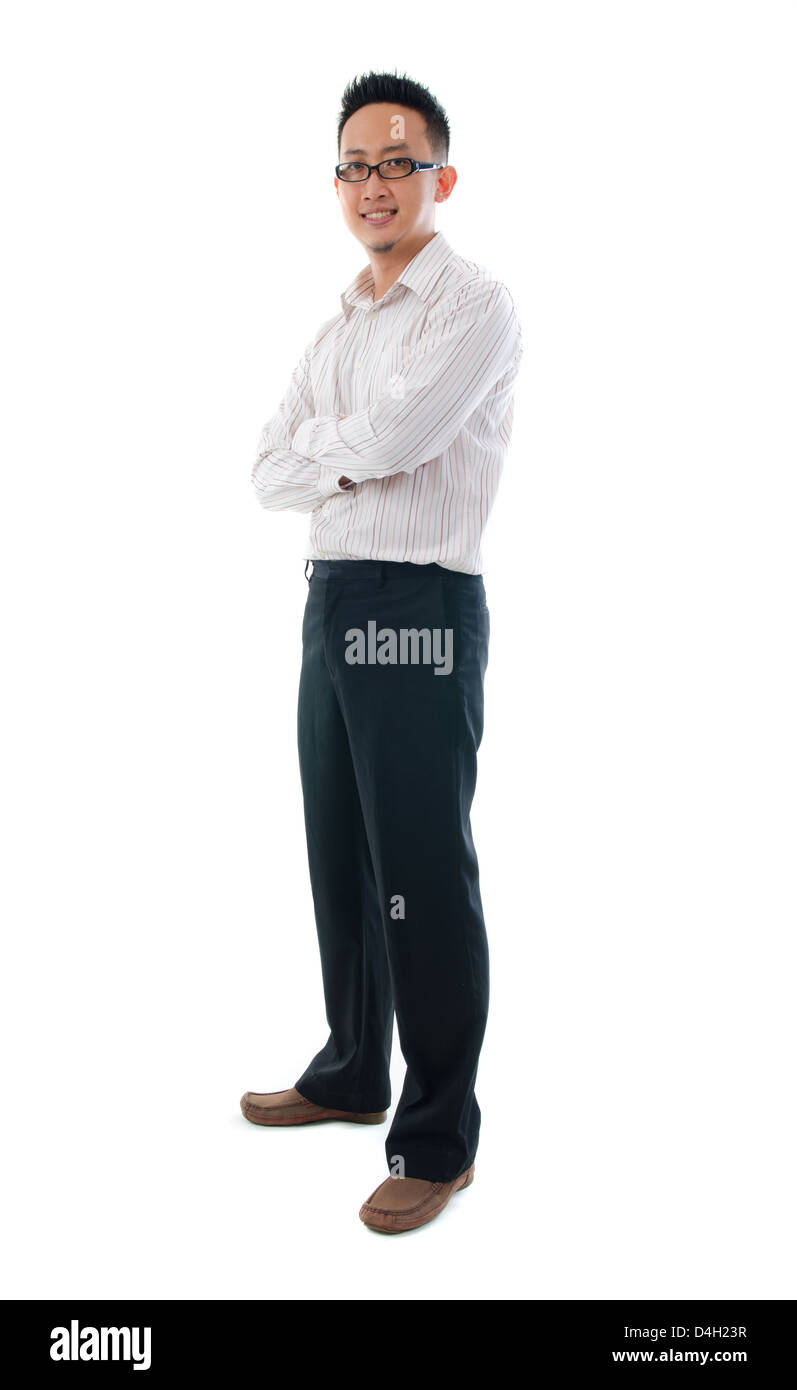 Asian Chinese business personne de sexe masculin dans l'isolé sur fond blanc Banque D'Images