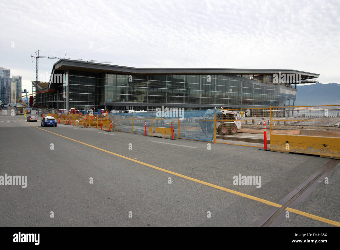 Les travailleurs de construction en photo au Vancouver Convention Centre (CCEV) à Vancouver, BC, Canada, 17 novembre 2008. Le CCEV sera l'hôte du Centre des médias pendant les Jeux Olympiques de Vancouver en 2010. Photo : Alexander Becher Banque D'Images