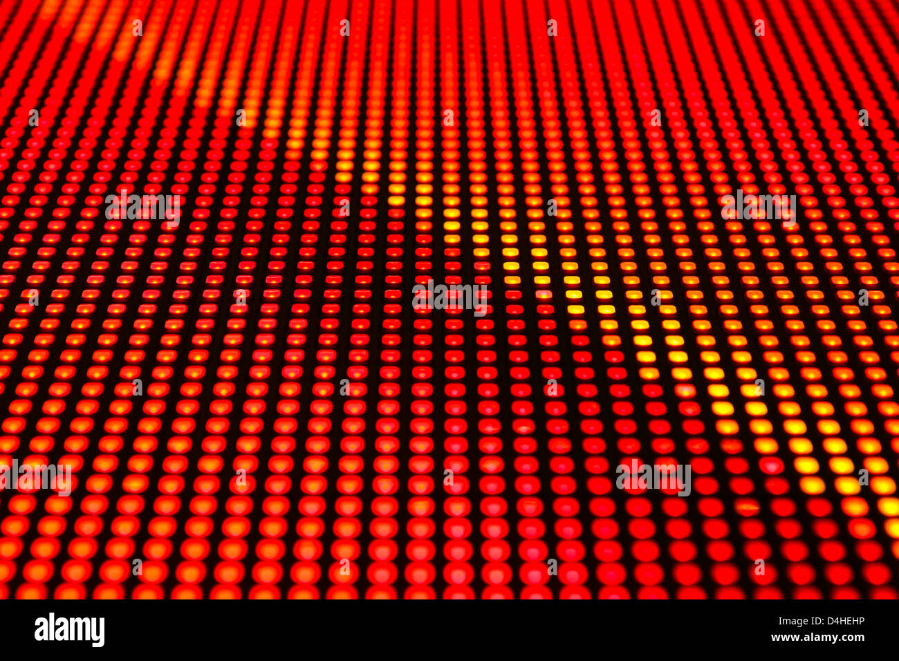 Tableaux de LEDs CMS sur un écran vidéo. Profondeur de champ pour un effet flou. Banque D'Images
