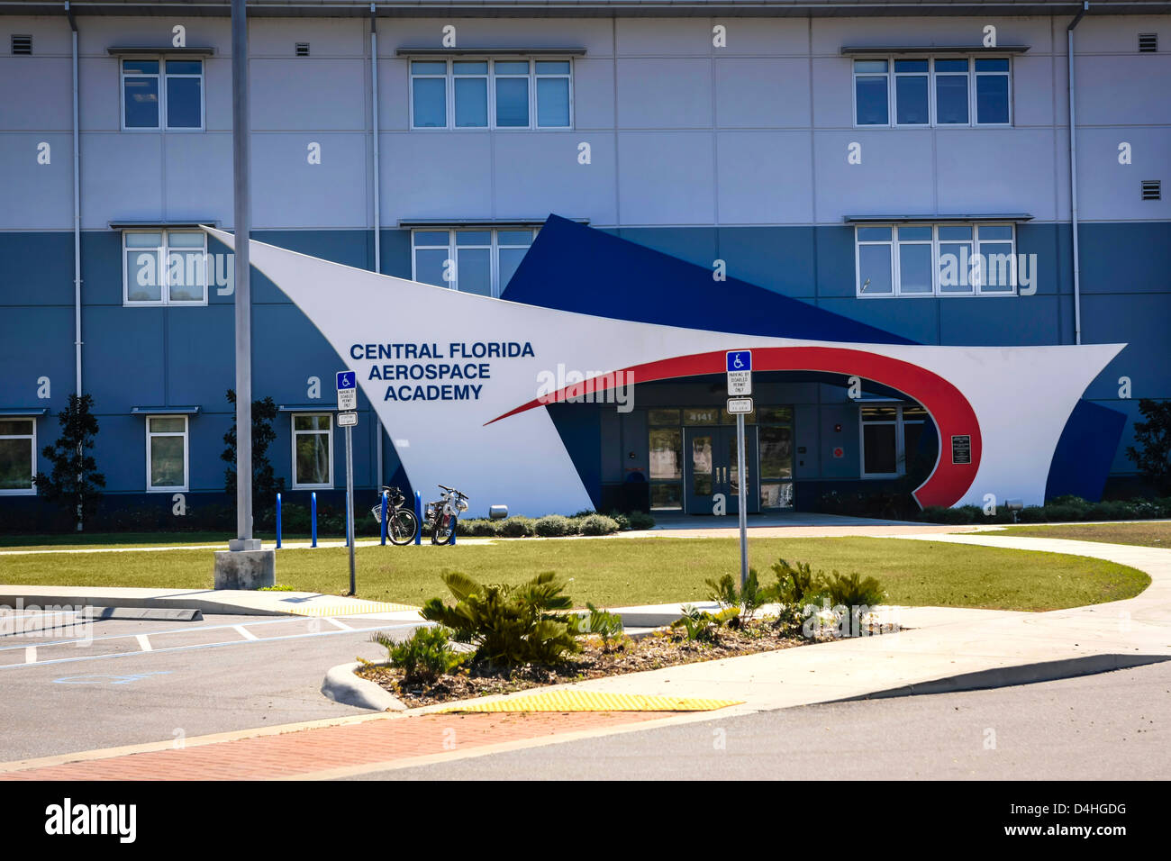 Le bâtiment de l'Académie aéronautique de Floride Centrale à Lakeland Banque D'Images