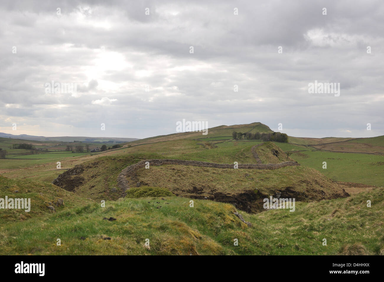 Mur d'Hadrien, à l'acier Rigg, Parc National de Northumberland, en Angleterre. Banque D'Images