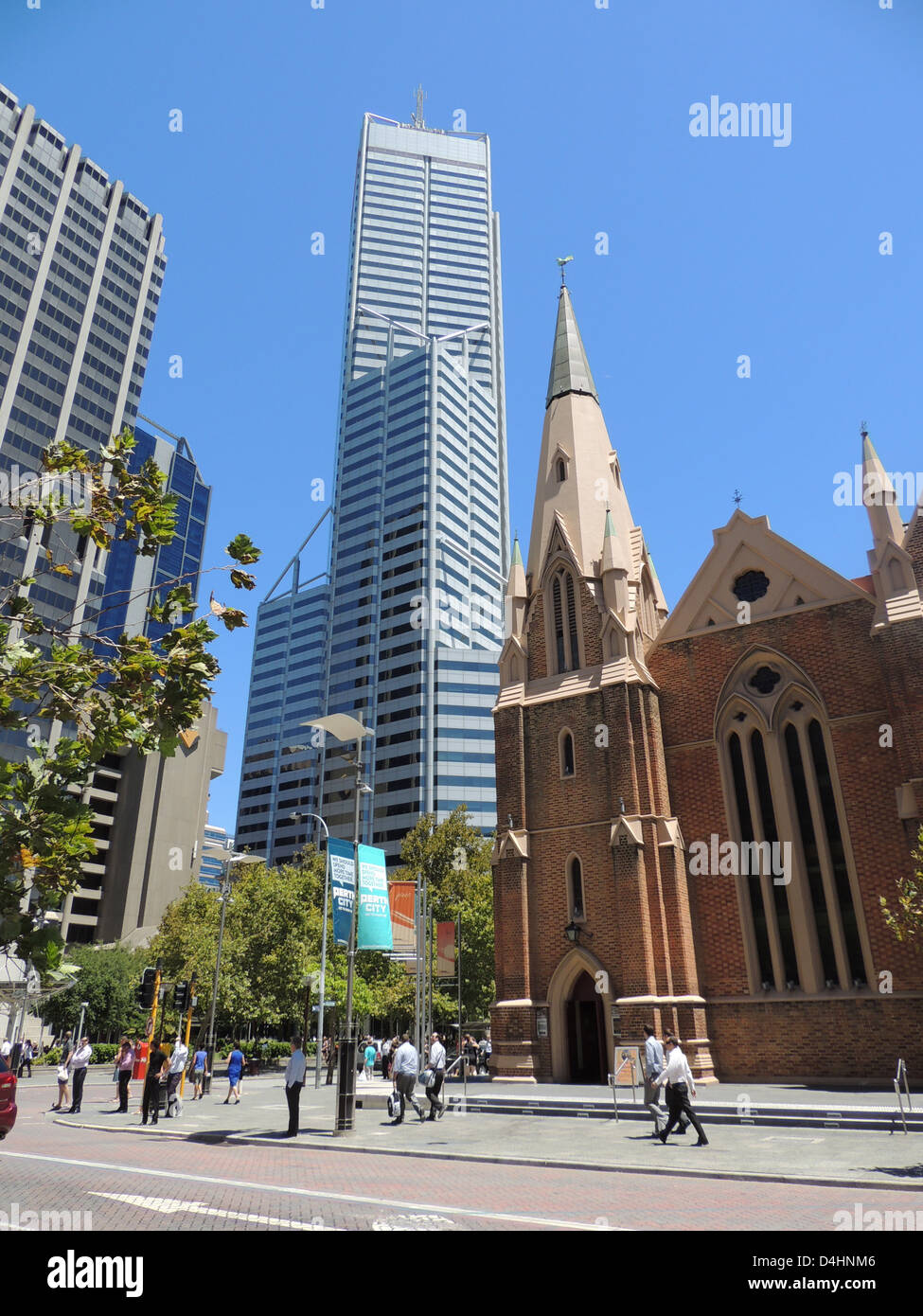 PERTH, Australie. L'église de Wesley à 75 William Street à l'intersection avec la rue du foin a été ouvert en 1870 Banque D'Images