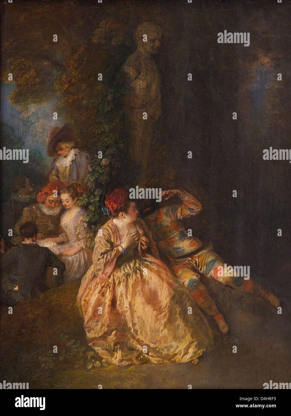 Voulez-vous triompher des belles ? Arlequin et Colombine, d'Antoine Watteau, vers 1716-18, Wallace Collection, London, UK Banque D'Images