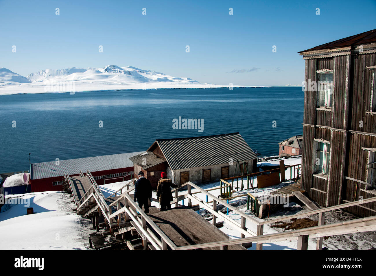 La Fédération de l'industrie charbonnière ville de Barentsburg Banque D'Images