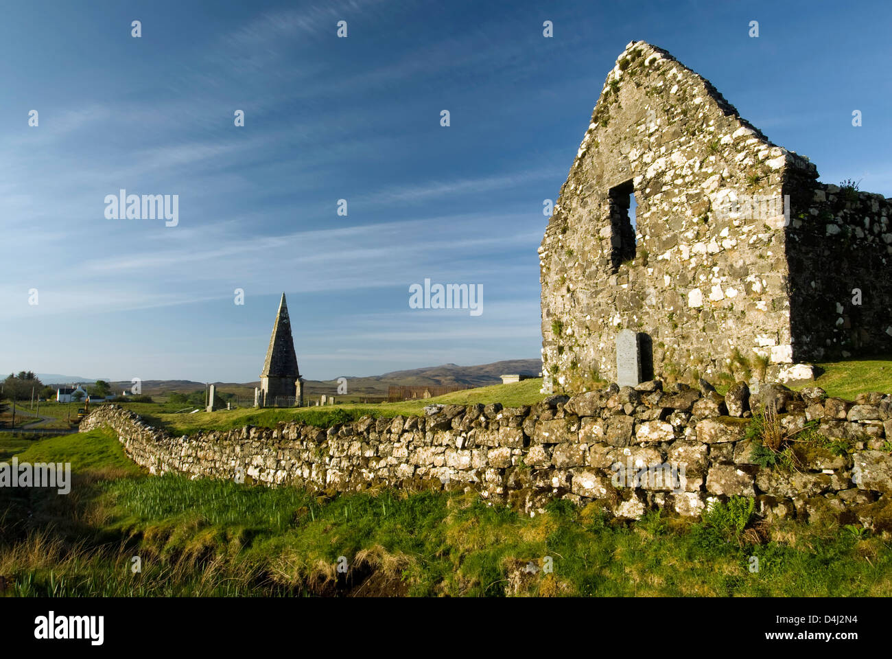 La ruine de l'église St Mary, Dunvegan, Isle of Skye, Scotland Banque D'Images