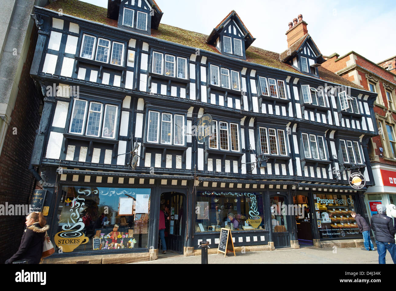 16e siècle Chambre le haut pont High Street Lincoln Lincolnshire en Angleterre Banque D'Images