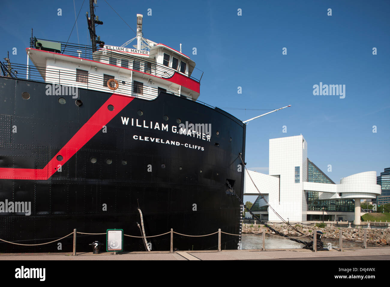 WALTER STEAMSHIP MATHER WATERFRONT QUAY DOWNTOWN CLEVELAND OHIO USA Banque D'Images