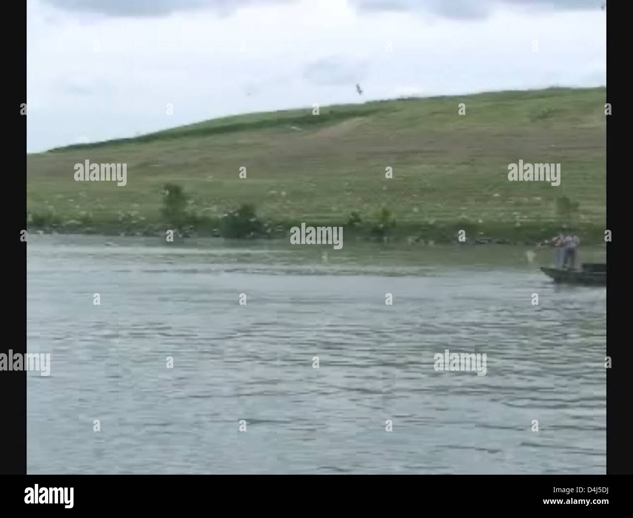 Des opérations de récupération du poisson dans la petite rivière Calumet Banque D'Images