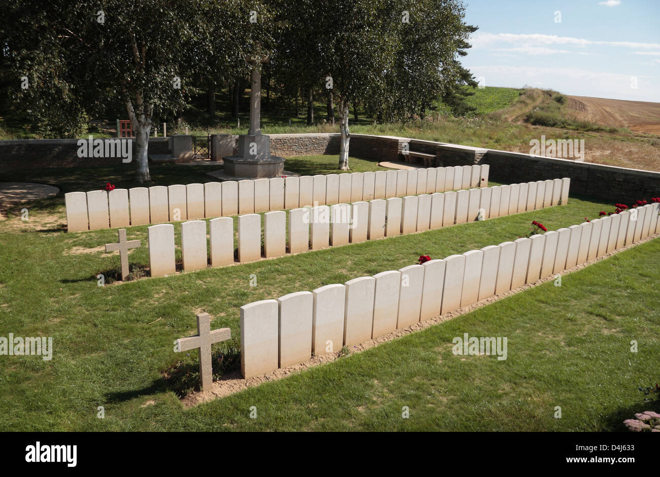 La CSGC cimetière creux de fer près de la Sheffield Memorial Park, Hebuterne, nr Serre, Somme, France. Banque D'Images