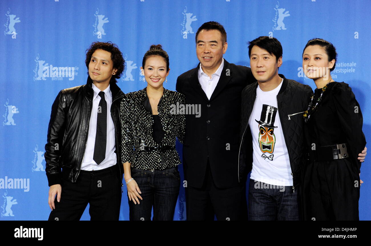 Masanobu Ando acteurs (Japon, L-R), Zhang Ziyi (Chine), réalisateur chinois Chen Kaige acteurs chinois et Leon Lai et Chen Hong posent au cours de la photo du film "pour toujours fasciné ? À la 59e Festival International du Film de Berlin à Berlin, Allemagne, 10 février 2009. Le film est parmi les 18 films en compétition pour l'argent et de récompenses Ours d'or à la 59e Berlinale. Photo : Joerg Banque D'Images
