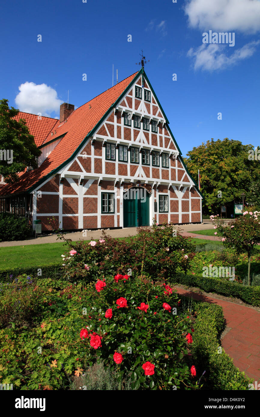 Altes Land, Jork, Graefenhof, Mairie, Basse-Saxe, Allemagne Banque D'Images