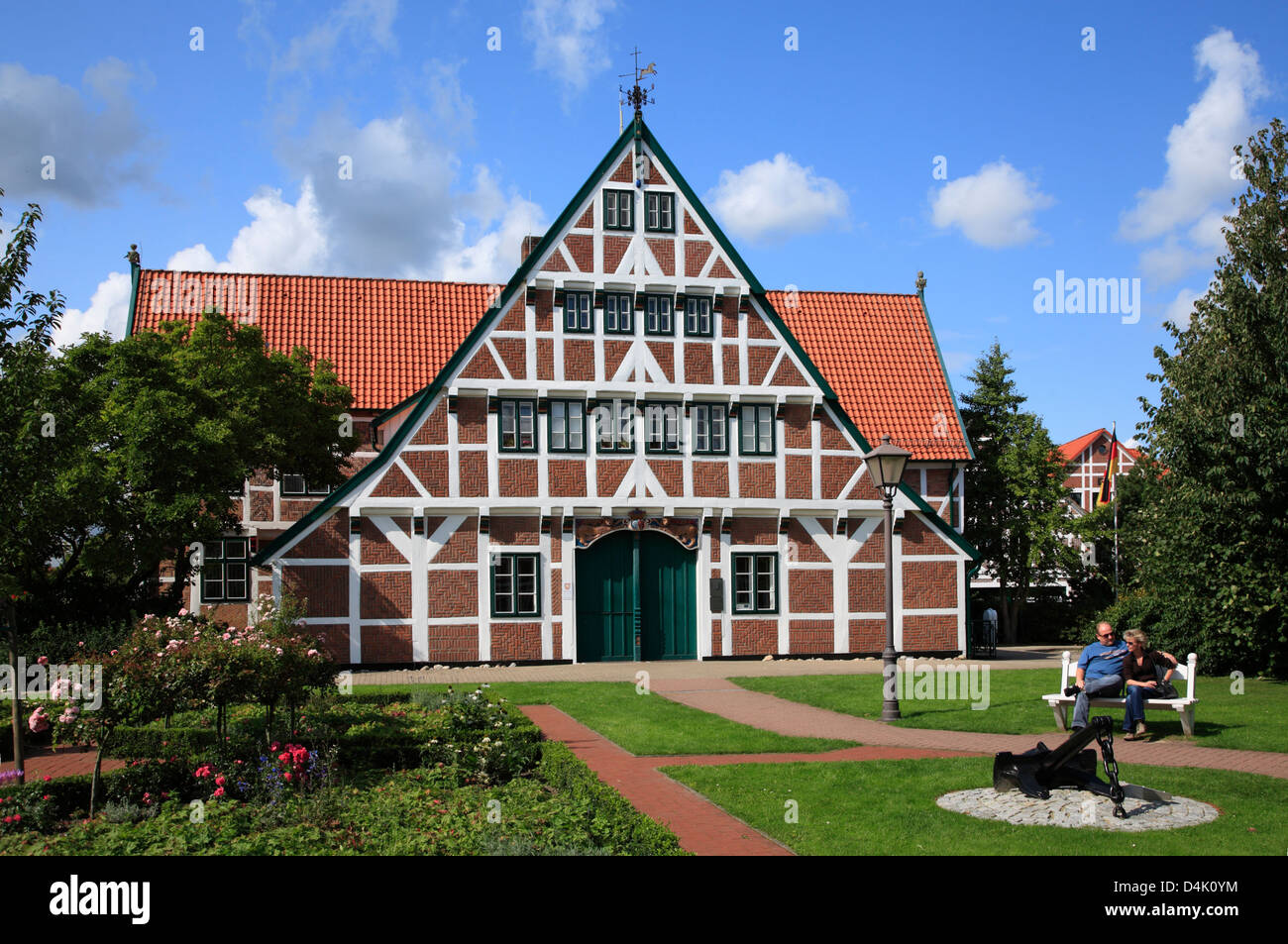Altes Land, Jork, Graefenhof, mairie, Basse-Saxe, Allemagne Banque D'Images