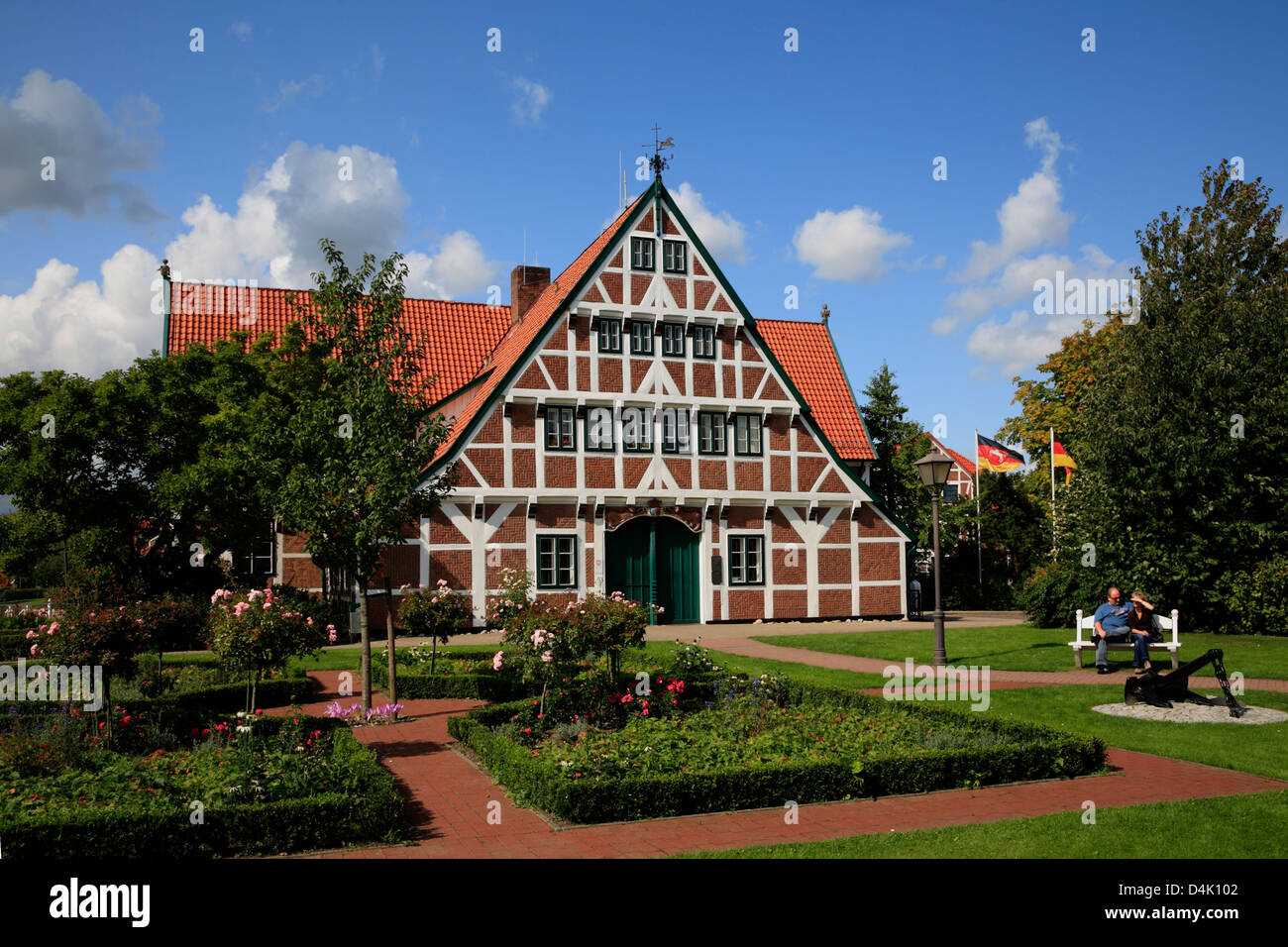 Altes Land, Jork, Graefenhof, Mairie, Basse-Saxe, Allemagne Banque D'Images