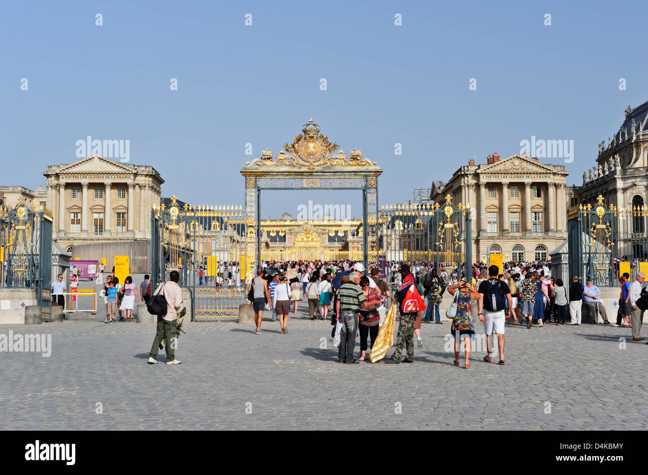 L'extérieur du Palais de Versailles, France. Banque D'Images
